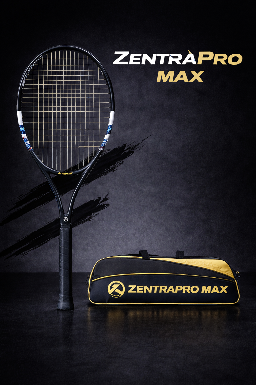 Raquette de tennis pour adulte noir ZentraPro Max
