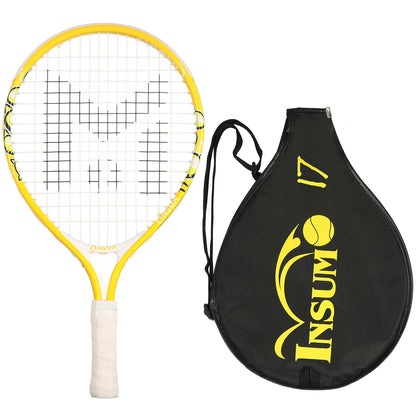 Raquette de tennis jaune avec sa housse
