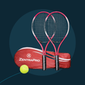 Duo de raquettes de tennis adulte Zentra Ultra rouges